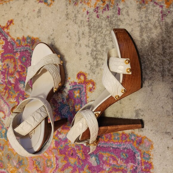 Gucci Platform Leather Sandals, Size 8B - Picture 5 of 5